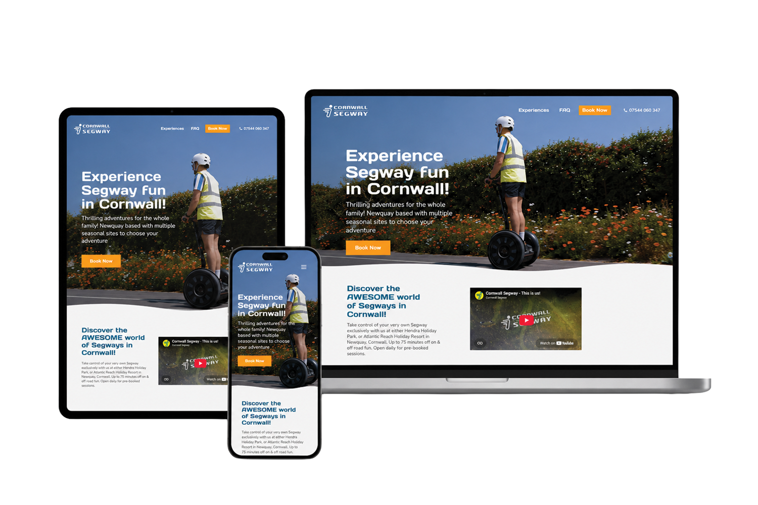 Tourism website design in Cornwall for Cornwall Segway
