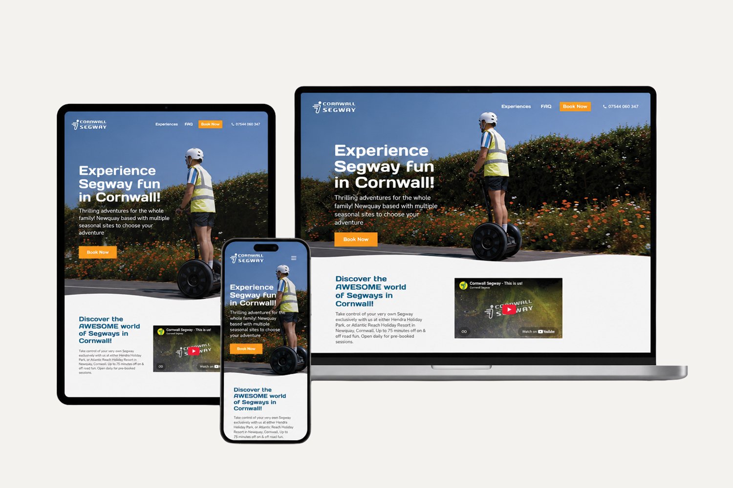 Cornwall Segway website and content production by XPY Creative